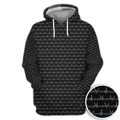 Dark Barbed Wire Golf Pattern Shirt, Gothic Western Golf Shirt For Men, Golf Lover Gift