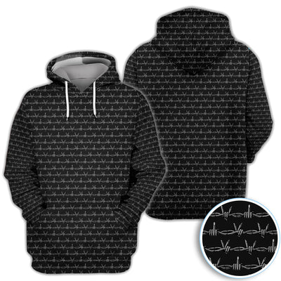 Dark Barbed Wire Golf Pattern Shirt, Gothic Western Golf Shirt For Men, Golf Lover Gift