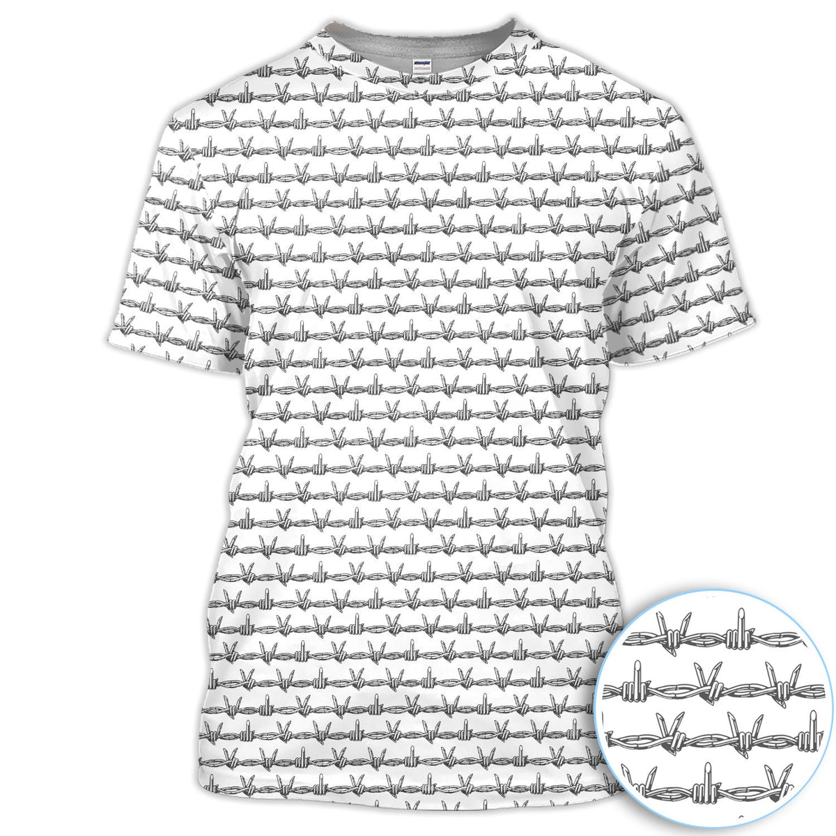 Dark Barbed Wire Golf Pattern Shirt, Gothic Western Golf Shirt For Men, Golf Lover Gift