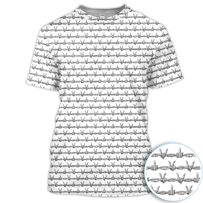 Dark Barbed Wire Golf Pattern Shirt, Gothic Western Golf Shirt For Men, Golf Lover Gift