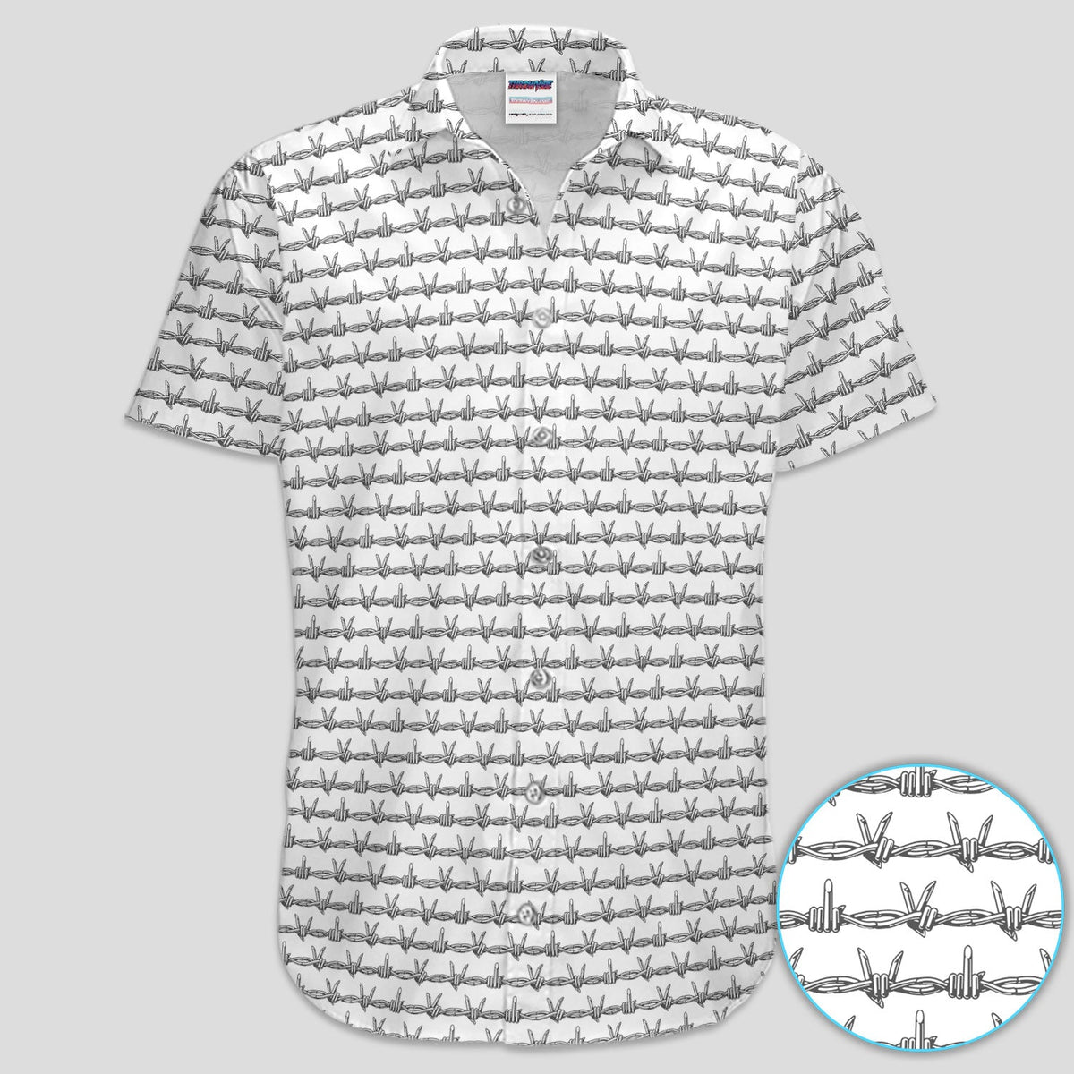 Dark Barbed Wire Golf Pattern Shirt, Gothic Western Golf Shirt For Men, Golf Lover Gift