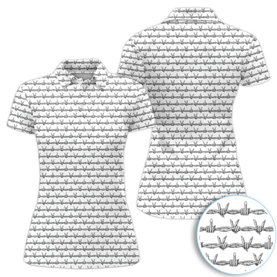 Dark Barbed Wire Golf Pattern Shirt, Gothic Western Golf Shirt For Men, Golf Lover Gift