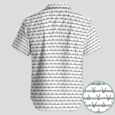 Dark Barbed Wire Golf Pattern Shirt, Gothic Western Golf Shirt For Men, Golf Lover Gift