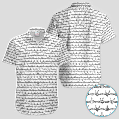 Dark Barbed Wire Golf Pattern Shirt, Gothic Western Golf Shirt For Men, Golf Lover Gift