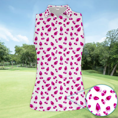 Funny Pink Plug Pattern Shirt, Adult Humor Golf Shirt For Women, Bachelor Party Gift