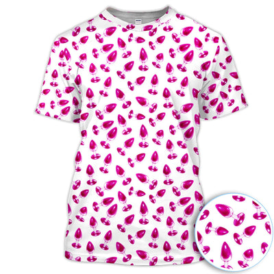 Funny Pink Plug Pattern Shirt, Adult Humor Golf Shirt For Women, Bachelor Party Gift