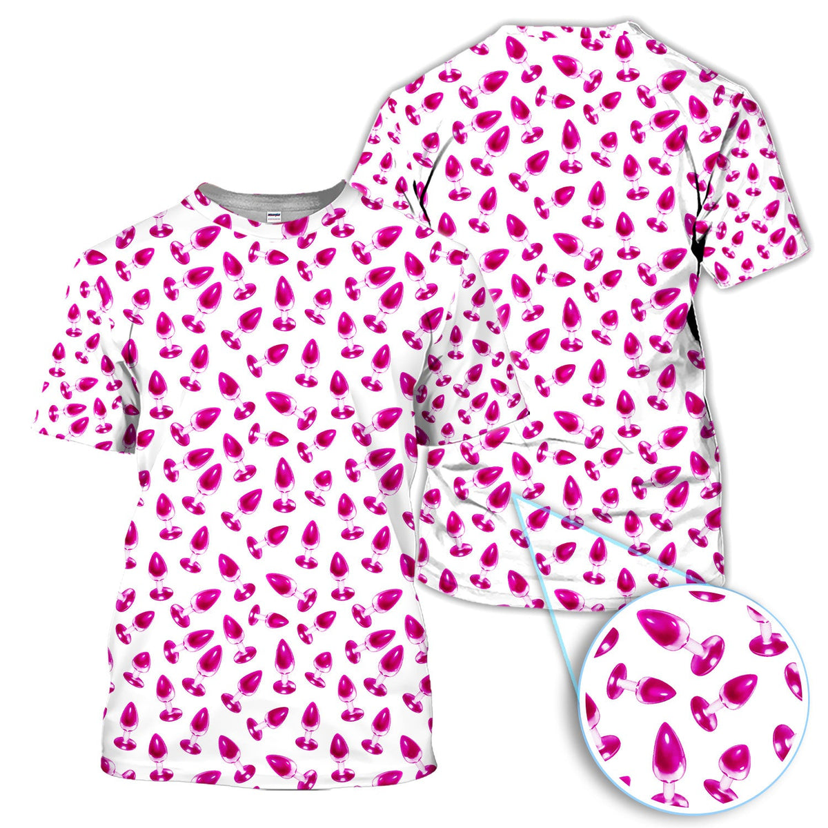 Funny Pink Plug Pattern Shirt, Adult Humor Golf Shirt For Women, Bachelor Party Gift