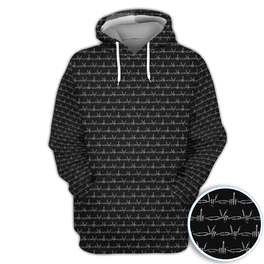 Dark Barbed Wire Golf Pattern Shirt, Gothic Western Golf Shirt For Women, Golf Lover Gift