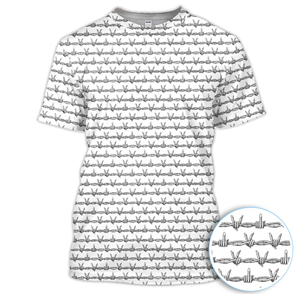 Dark Barbed Wire Golf Pattern Shirt, Gothic Western Golf Shirt For Women, Golf Lover Gift