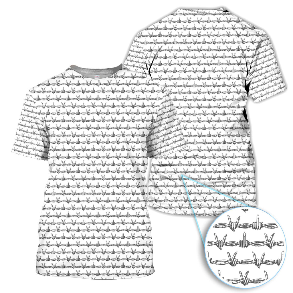 Dark Barbed Wire Golf Pattern Shirt, Gothic Western Golf Shirt For Women, Golf Lover Gift