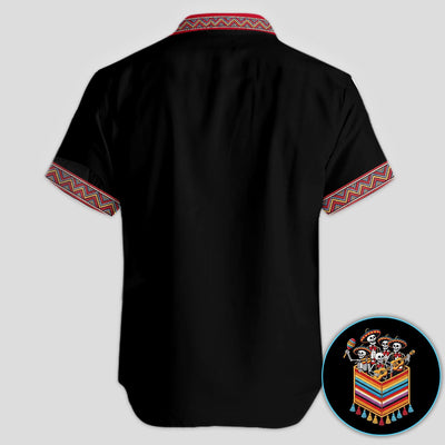 Funny Mariachi Skeleton Golf Pattern Shirt, Cinco De Mayo Golf Shirt For Men, Fiesta Gift