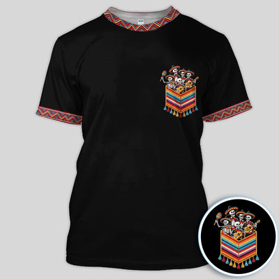 Funny Mariachi Skeleton Golf Pattern Shirt, Cinco De Mayo Golf Shirt For Men, Fiesta Gift