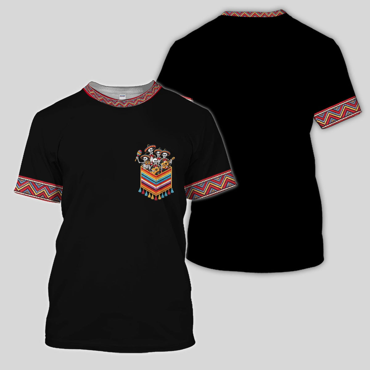 Funny Mariachi Skeleton Golf Pattern Shirt, Cinco De Mayo Golf Shirt For Men, Fiesta Gift