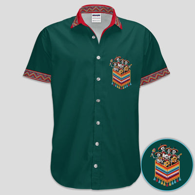 Funny Mariachi Skeleton Golf Pattern Shirt, Cinco De Mayo Golf Shirt For Men, Fiesta Gift