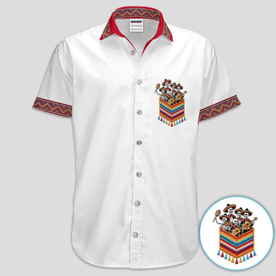 Funny Mariachi Skeleton Golf Pattern Shirt, Cinco De Mayo Golf Shirt For Men, Fiesta Gift