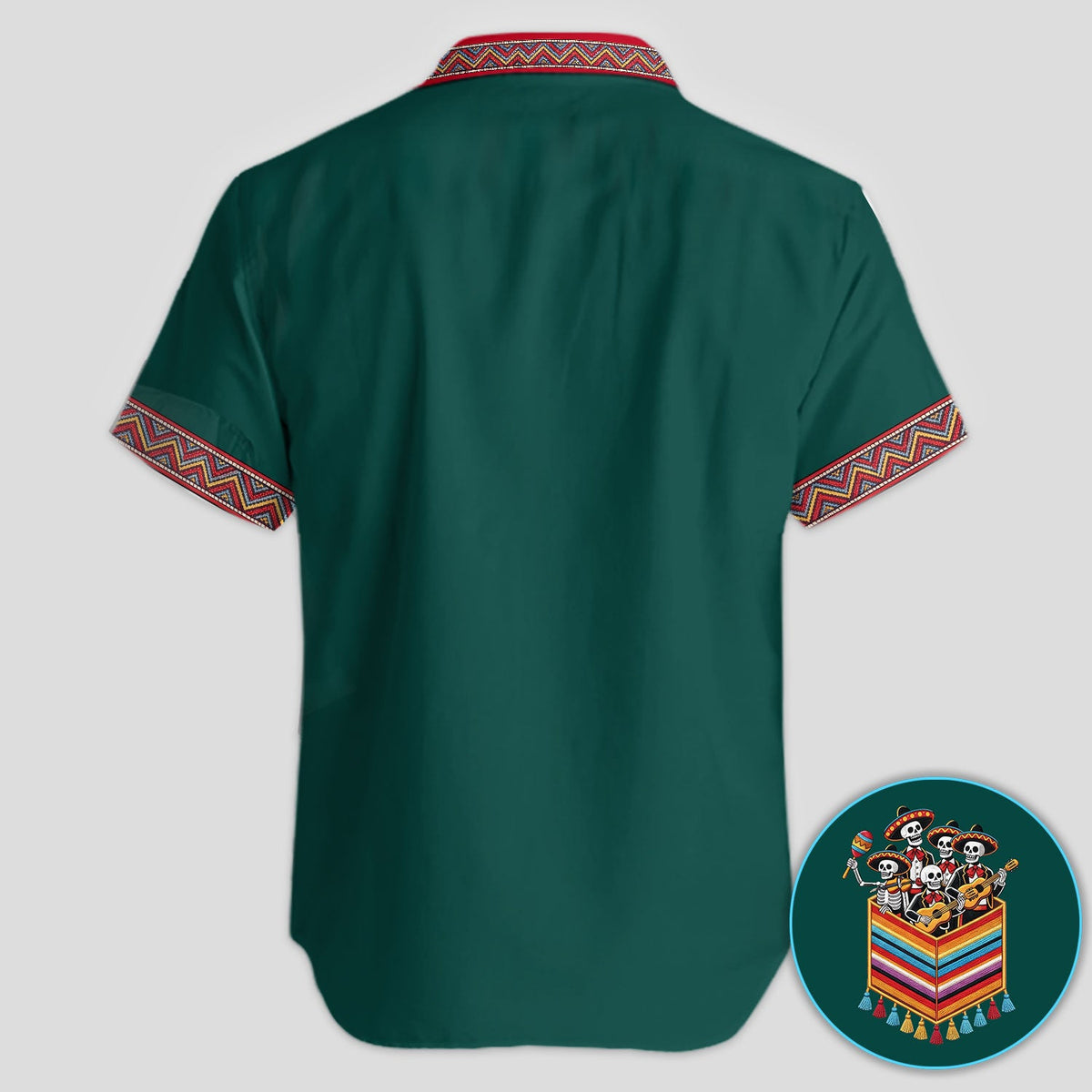 Funny Mariachi Skeleton Golf Pattern Shirt, Cinco De Mayo Golf Shirt For Men, Fiesta Gift