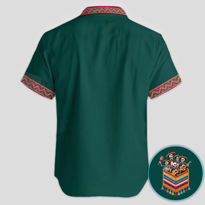 Funny Mariachi Skeleton Golf Pattern Shirt, Cinco De Mayo Golf Shirt For Men, Fiesta Gift