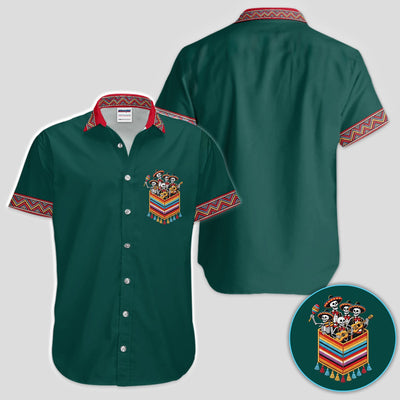 Funny Mariachi Skeleton Golf Pattern Shirt, Cinco De Mayo Golf Shirt For Men, Fiesta Gift