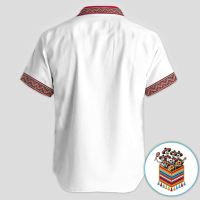 Funny Mariachi Skeleton Golf Pattern Shirt, Cinco De Mayo Golf Shirt For Men, Fiesta Gift