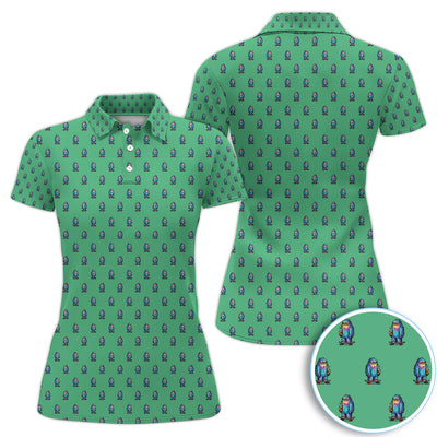 Funny Yeti Pattern Golf Polos, Bigfoot Coffee Skateboard Golf Shirt, Crazy Golf Shirts For Men