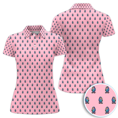 Funny Yeti Pattern Golf Polos, Bigfoot Coffee Skateboard Golf Shirt, Crazy Golf Shirts For Men