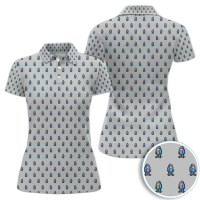 Funny Yeti Pattern Golf Polos, Bigfoot Coffee Skateboard Golf Shirt, Crazy Golf Shirts For Men