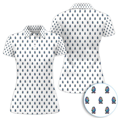 Funny Yeti Pattern Golf Polos, Bigfoot Coffee Skateboard Golf Shirt, Crazy Golf Shirts For Men
