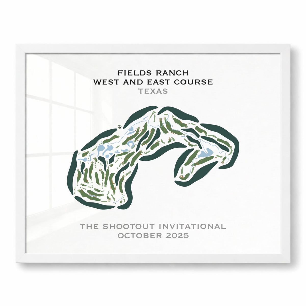 Fields Ranch, West & East Golf Courses, Texas - Printed Golf Course