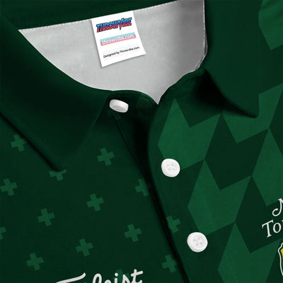 Custom Name Masters Tournament Golf Pattern Shirt, Green Geometric Golf Shirt For Men, Golfer Gift