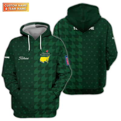 Custom Name Masters Tournament Golf Pattern Shirt, Green Geometric Golf Shirt For Men, Golfer Gift