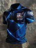 Men'S Retro Route 66g Print Casual Polo Shirt