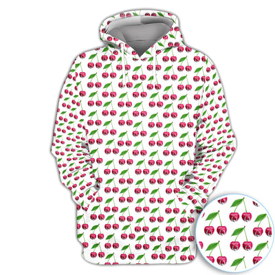 Cute Cherry Golf Pattern Shirt, Sweet Cherry Aesthetic Golf Shirt For Men, Fruit Lover Gift