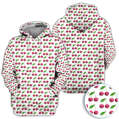 Cute Cherry Golf Pattern Shirt, Sweet Cherry Aesthetic Golf Shirt For Men, Fruit Lover Gift