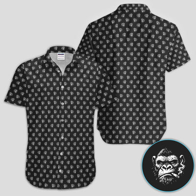 Bold Smoking Gorilla Golf Pattern Shirt, Gorilla Head Golf Shirt For Men, Monkey Lover Gift