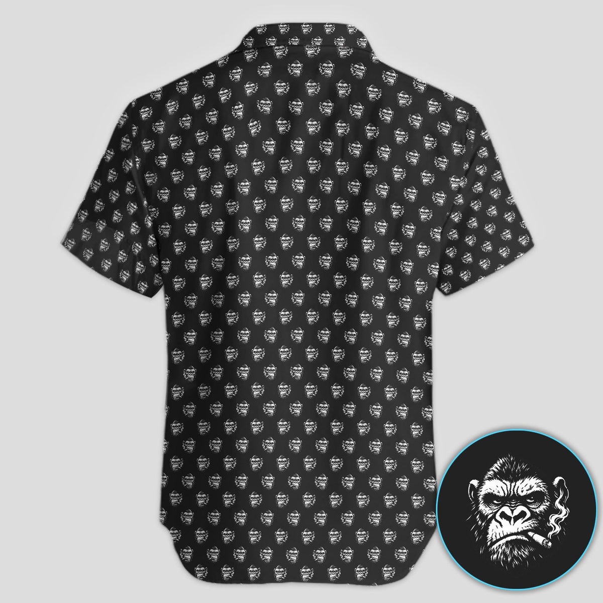 Bold Smoking Gorilla Golf Pattern Shirt, Gorilla Head Golf Shirt For Men, Monkey Lover Gift