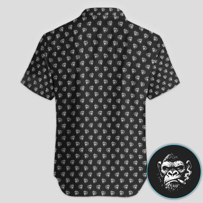 Bold Smoking Gorilla Golf Pattern Shirt, Gorilla Head Golf Shirt For Men, Monkey Lover Gift