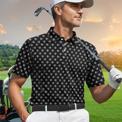 Bold Smoking Gorilla Golf Pattern Shirt, Gorilla Head Golf Shirt For Men, Monkey Lover Gift