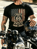 Men's Casual US Route 66 100Th Anniversary Printed Round Neck T-Shirt 6