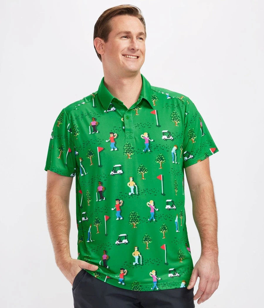 Men's 8-Bit Birdie Golf Polo