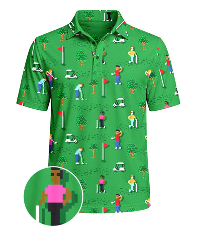 Men's 8-Bit Birdie Golf Polo