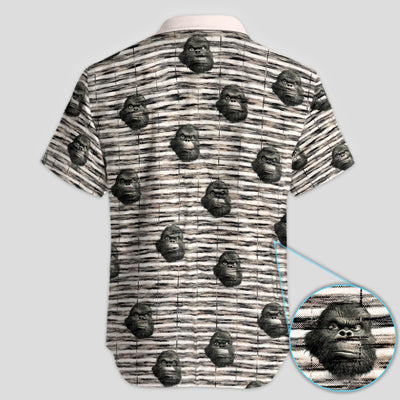 Funny Gorilla Pattern Golf Polos, Angry Ape Golf Shirt, Crazy Golf Shirts For Men