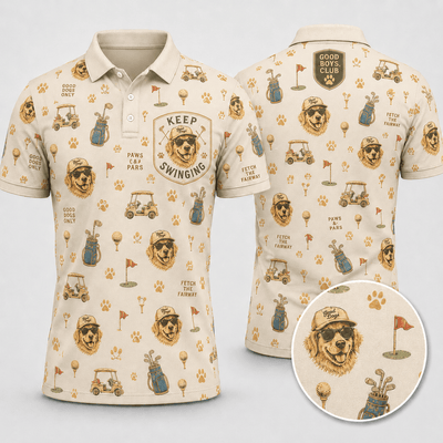 Good Girls Club Golf Shirt for Women – Funny Golden Retriever Dog Mom Golf Polo
