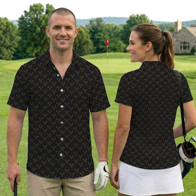 Golden Eagle Pattern Shirt, Eagle Golf Polo Shirt For Men, Bird Lover Gift