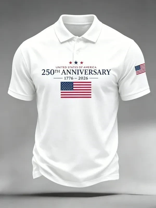 Personalized Printed Polo Shirt For Men'S Casual 250Th Anniversary Celebration O