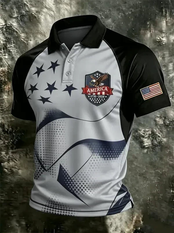 Men's 250th Anniversary Printed Business Polo Shirt