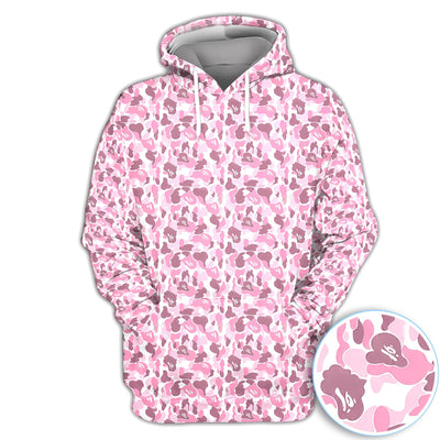 Pink Camouflage Pattern Golf Shirt, Pink Camo Golf Shirt For Men, Stylish Golf Gift