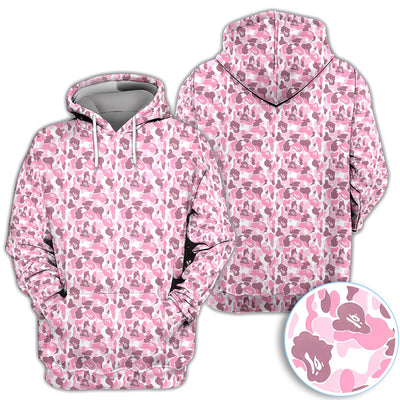 Pink Camouflage Pattern Golf Shirt, Pink Camo Golf Shirt For Men, Stylish Golf Gift