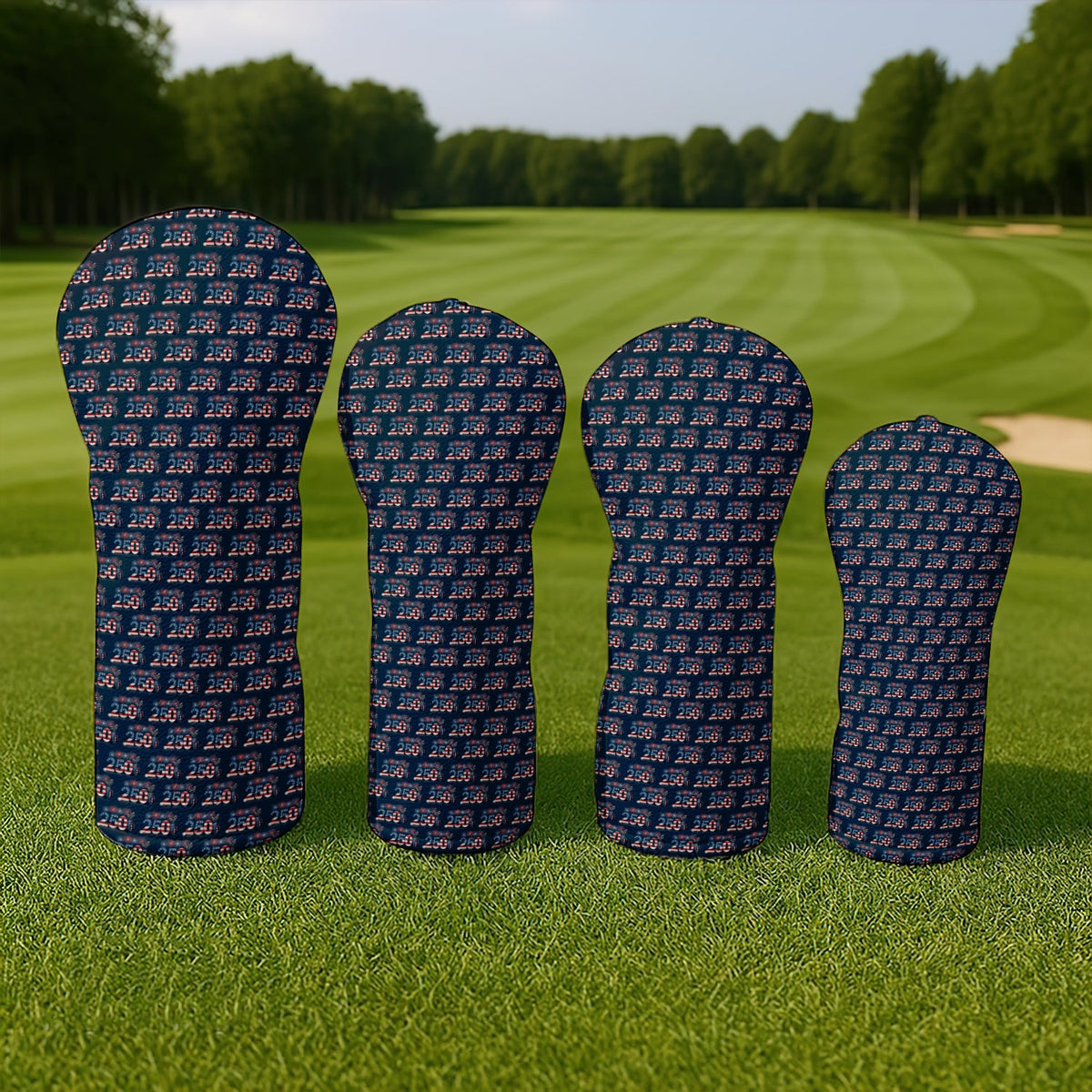 USA 250 Anniversary Patriotic Seamless Pattern Golf Headcovers For Men, Crazy Golf Head Cover, Golf Gift For Men