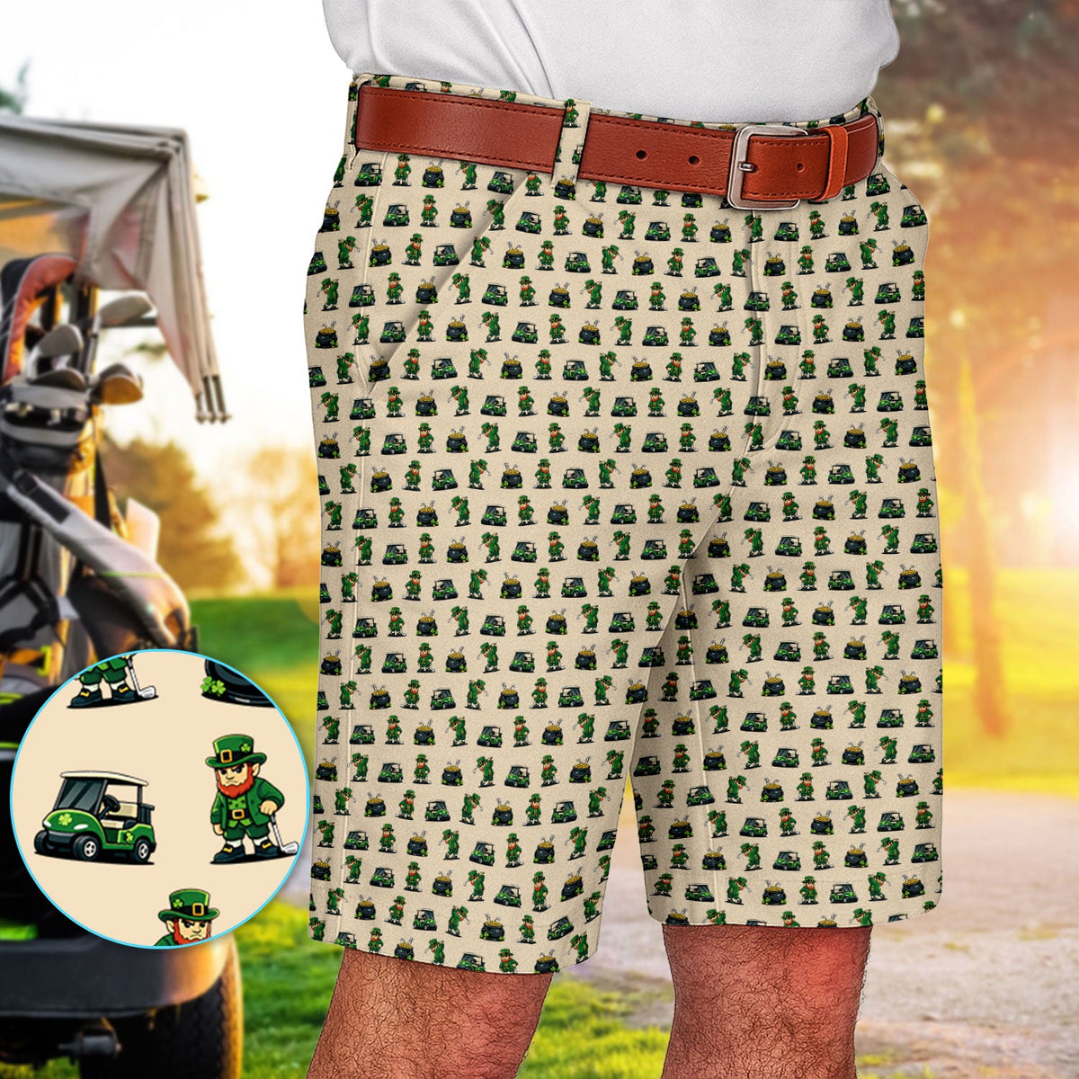 St. Patrick’s Day Pattern Golf Set, Leprechaun Golf Set, Funny Golf Gift For Men