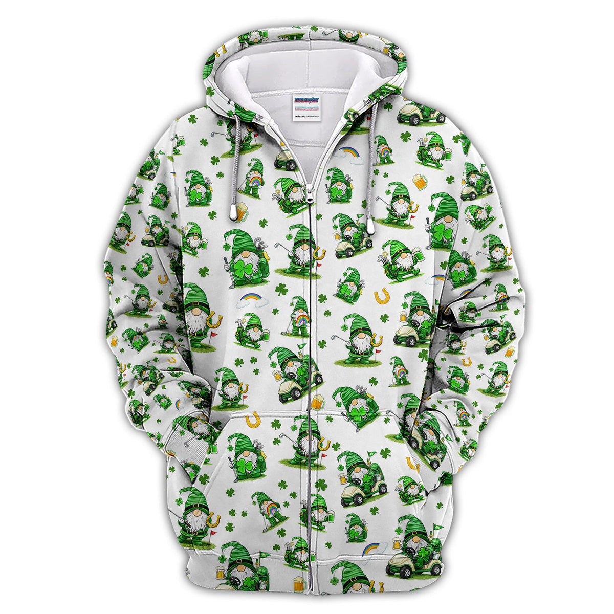 Funny Leprechaun Pattern Golf Shirt For Men, St.Patrick’s Day Golf Polos, Golf Gift For Golfer